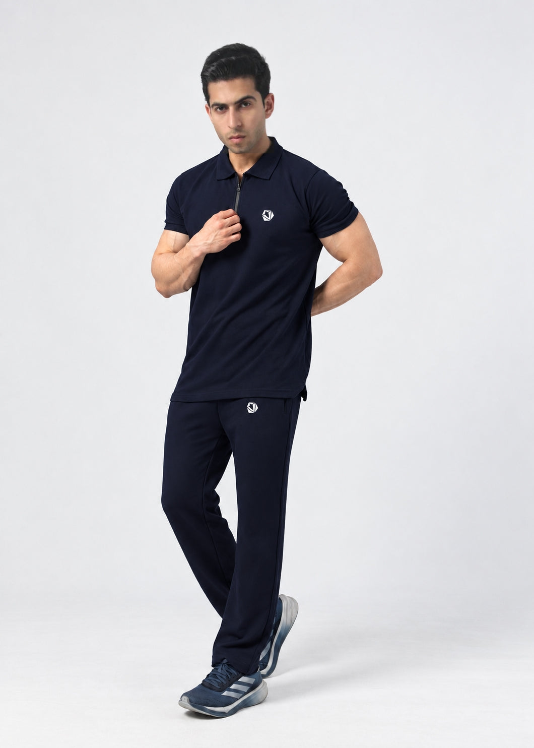Full Navy - Premium Cotton Polo Twinset
