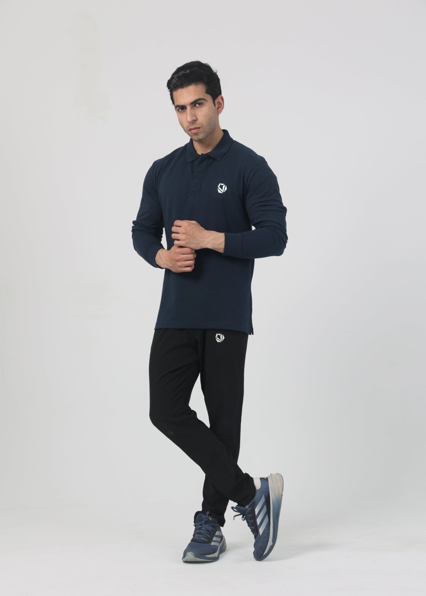 Navy Long Sleeves Polo