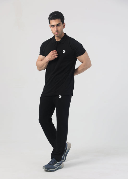All Black - Premium Cotton Polo Twinset